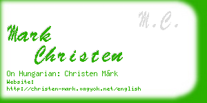 mark christen business card